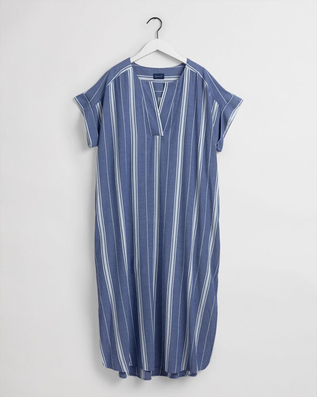 Crinkle Stripe Kaftan in Midilänge