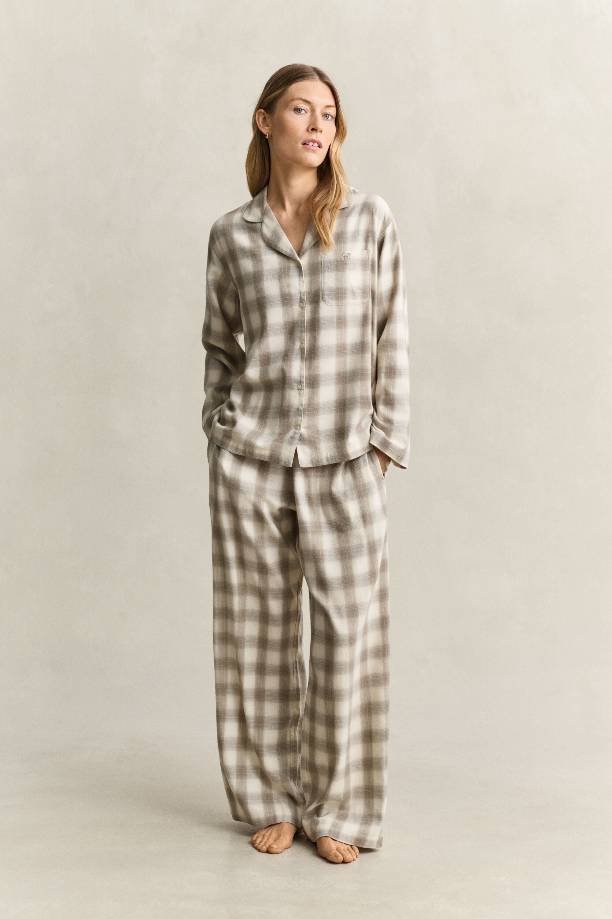 Karierte Pyjamahose aus Flanell