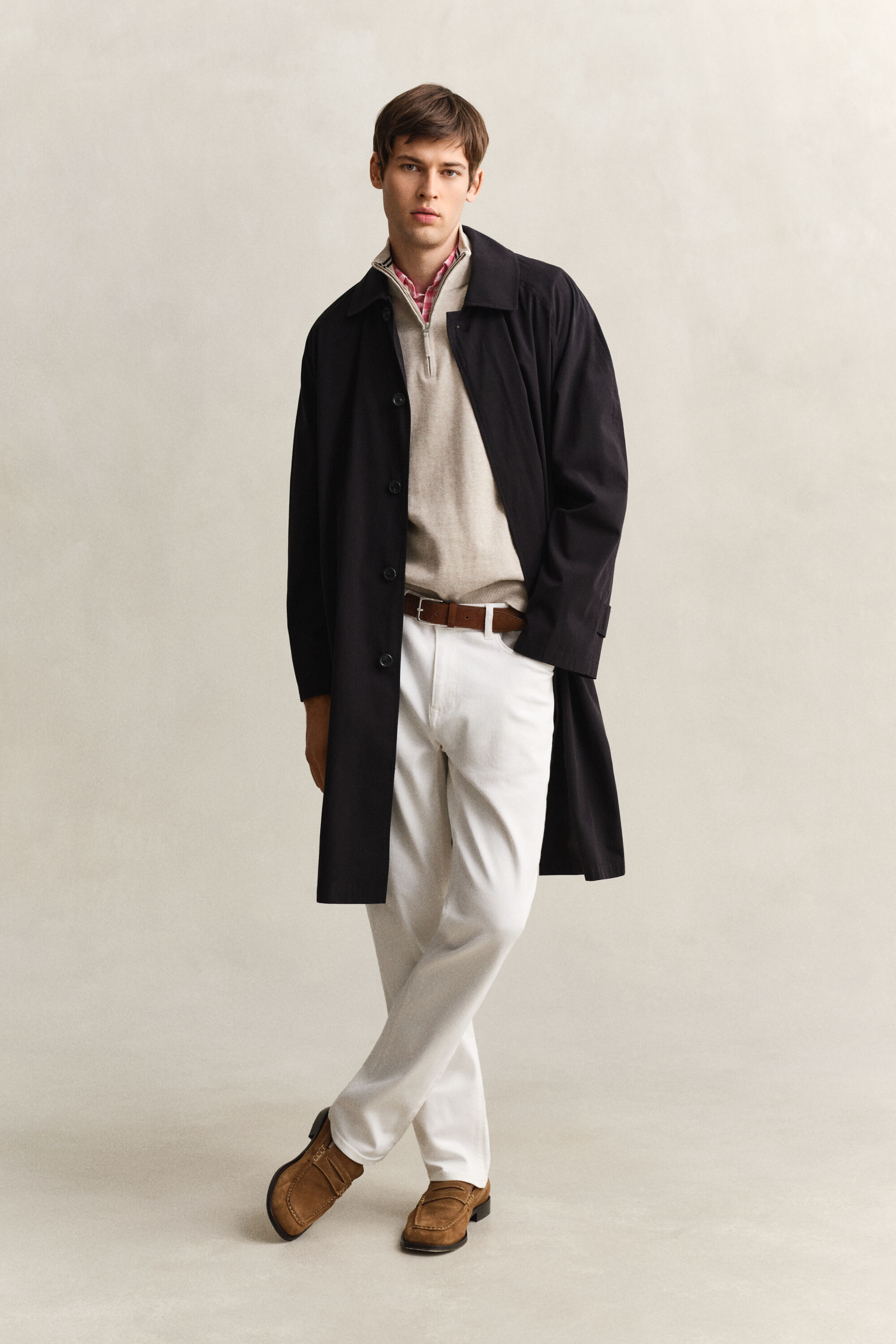 Pull à demi-zip en coton classique