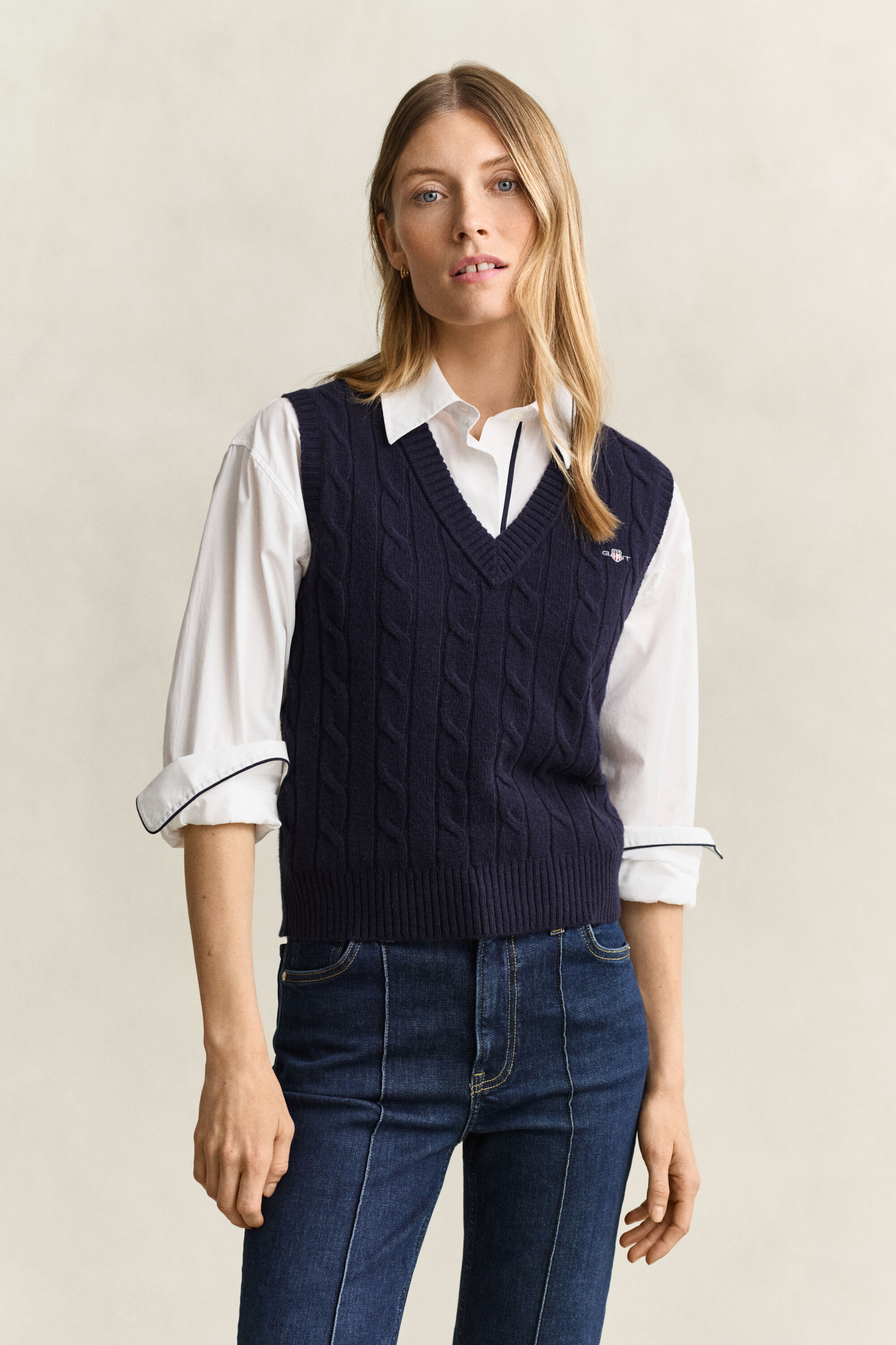 Lambswool Cable Knit Vest