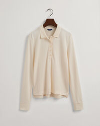 Detail Collar Piqu&eacute; Langarm-Poloshirt