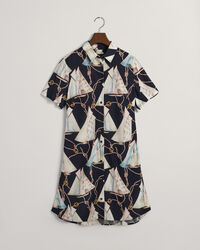 Slim Fit Sailing Print Hemdblusenkleid