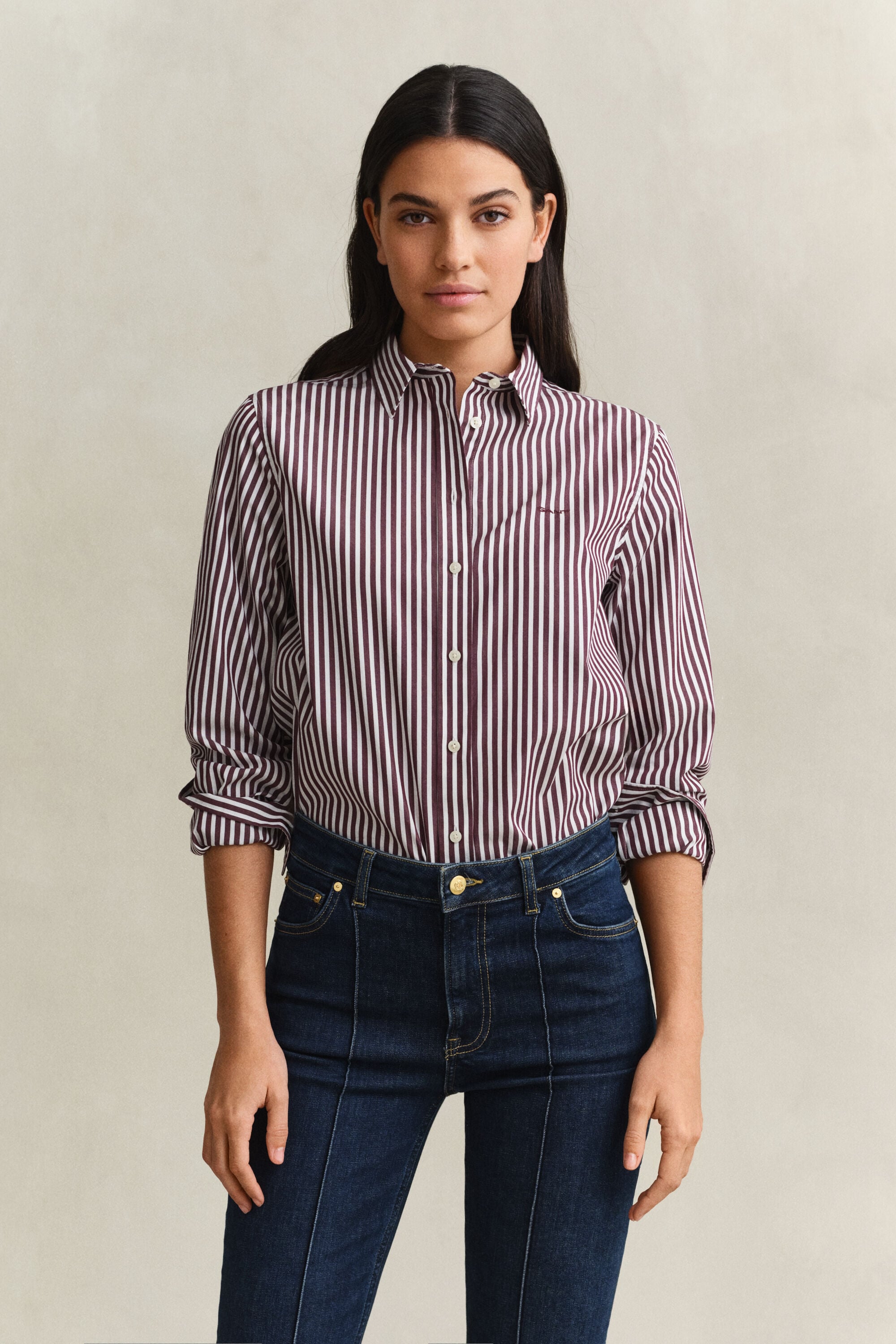 Camicia classica in popeline a righe regular fit