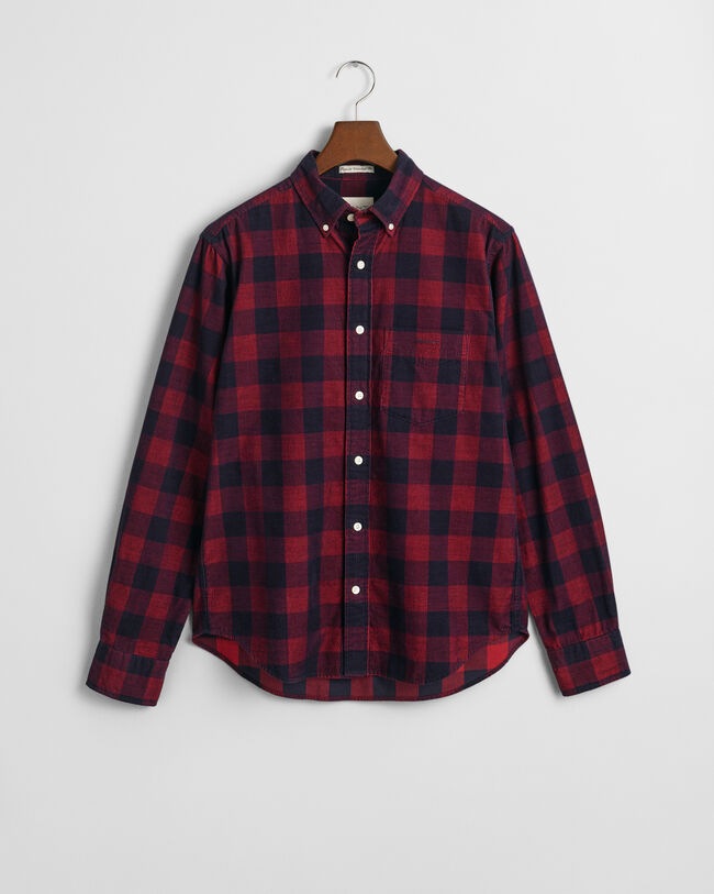 Regular Fit Cordhemd mit Karomuster