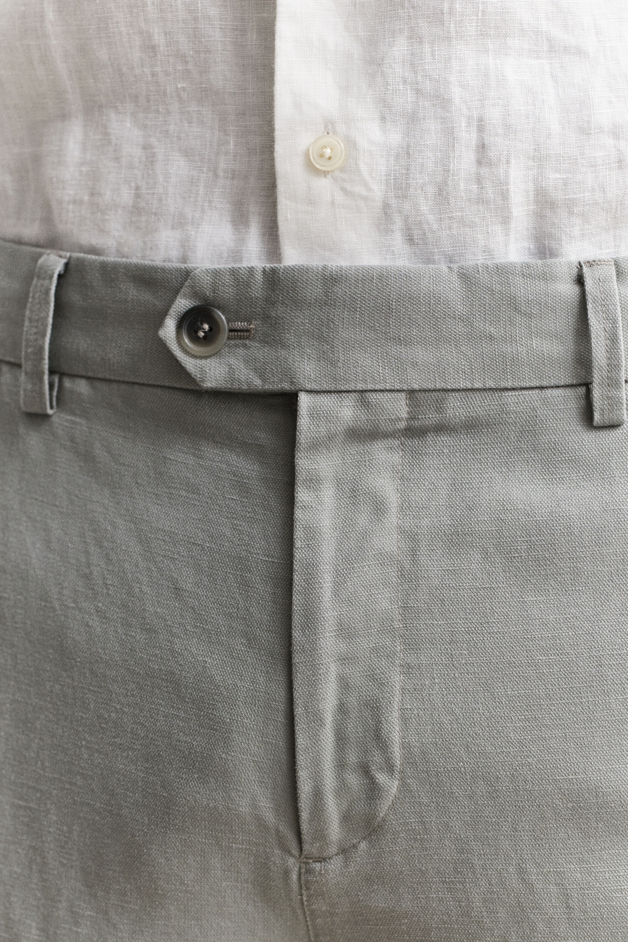 Pantaloni da abito in lyocell e lino