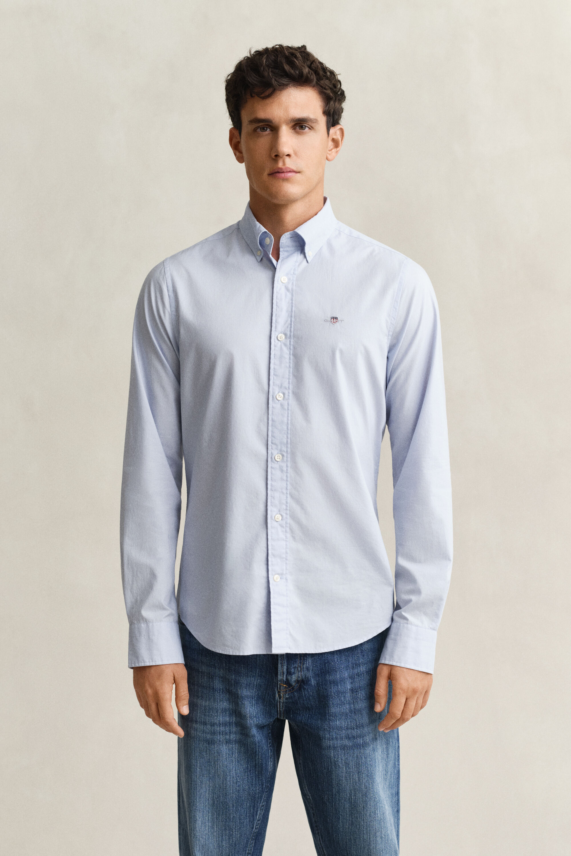 Slim Fit Classic Popeline Hemd