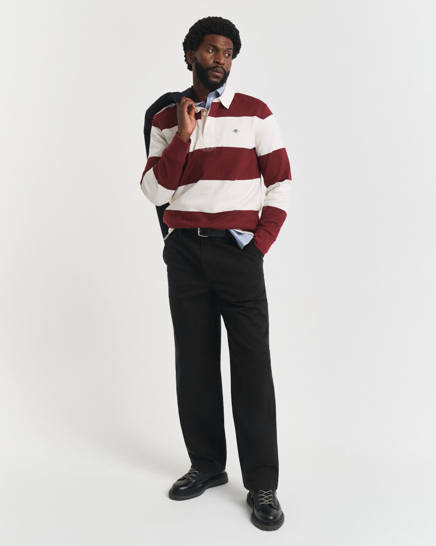 Pantalon chino coupe décontractée en sergé de coton