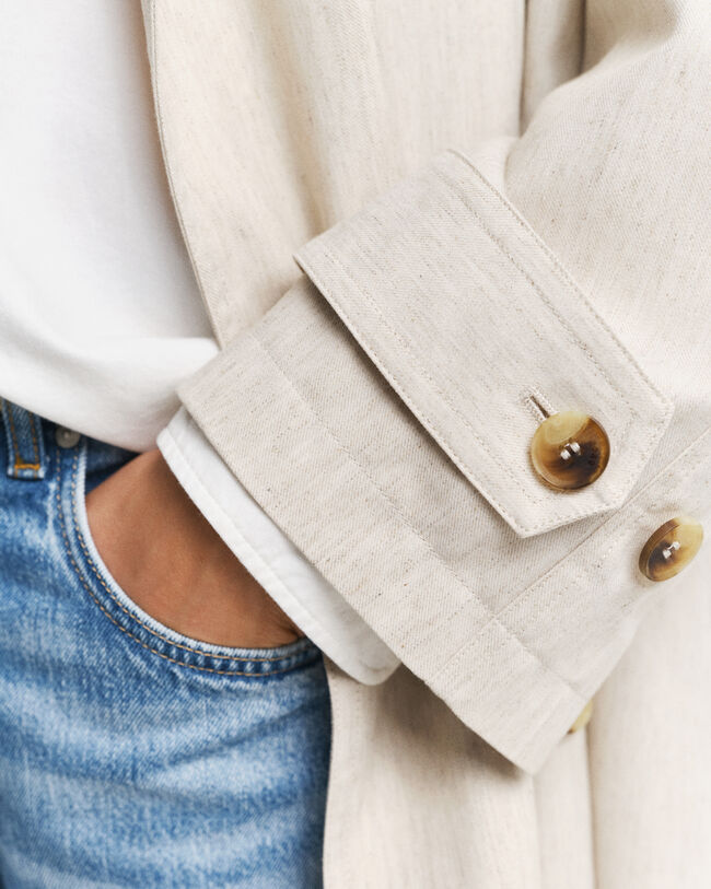 Trenchcoat aus Leinenmischung