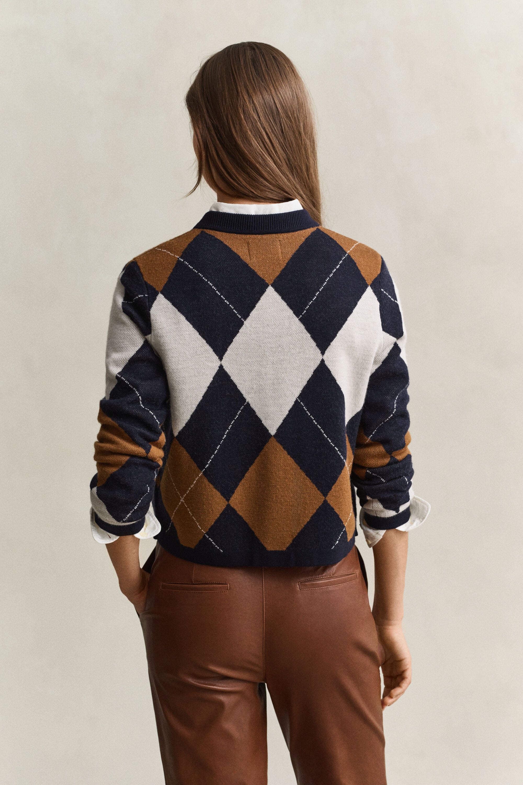 Strickjacke mit Argyle-Muster