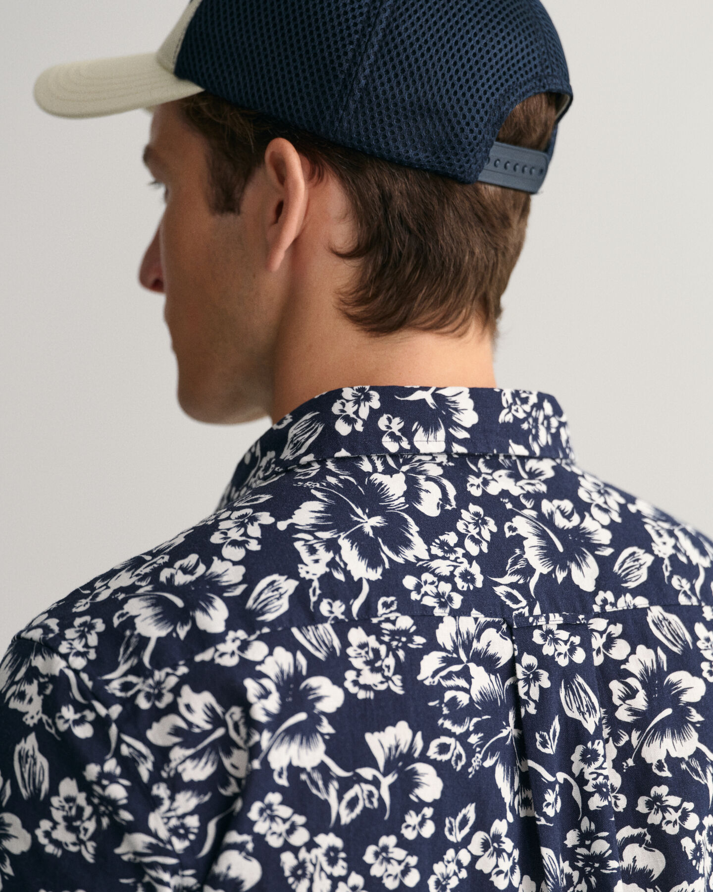 Regular Fit Baumwoll Leinen Kurzarmhemd mit Blumenprint