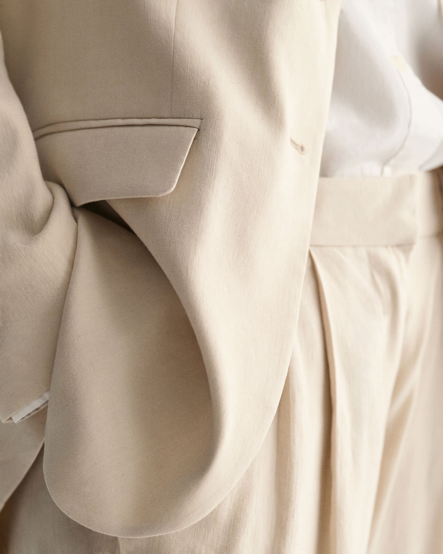 Regular Fit Stretch Leinen Blazer