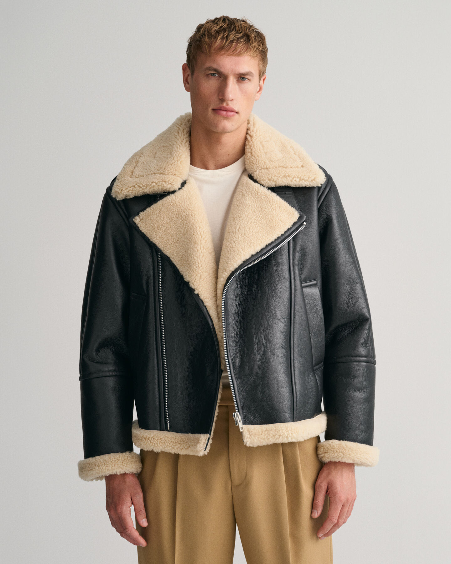 Schwere Shearling-Jacke