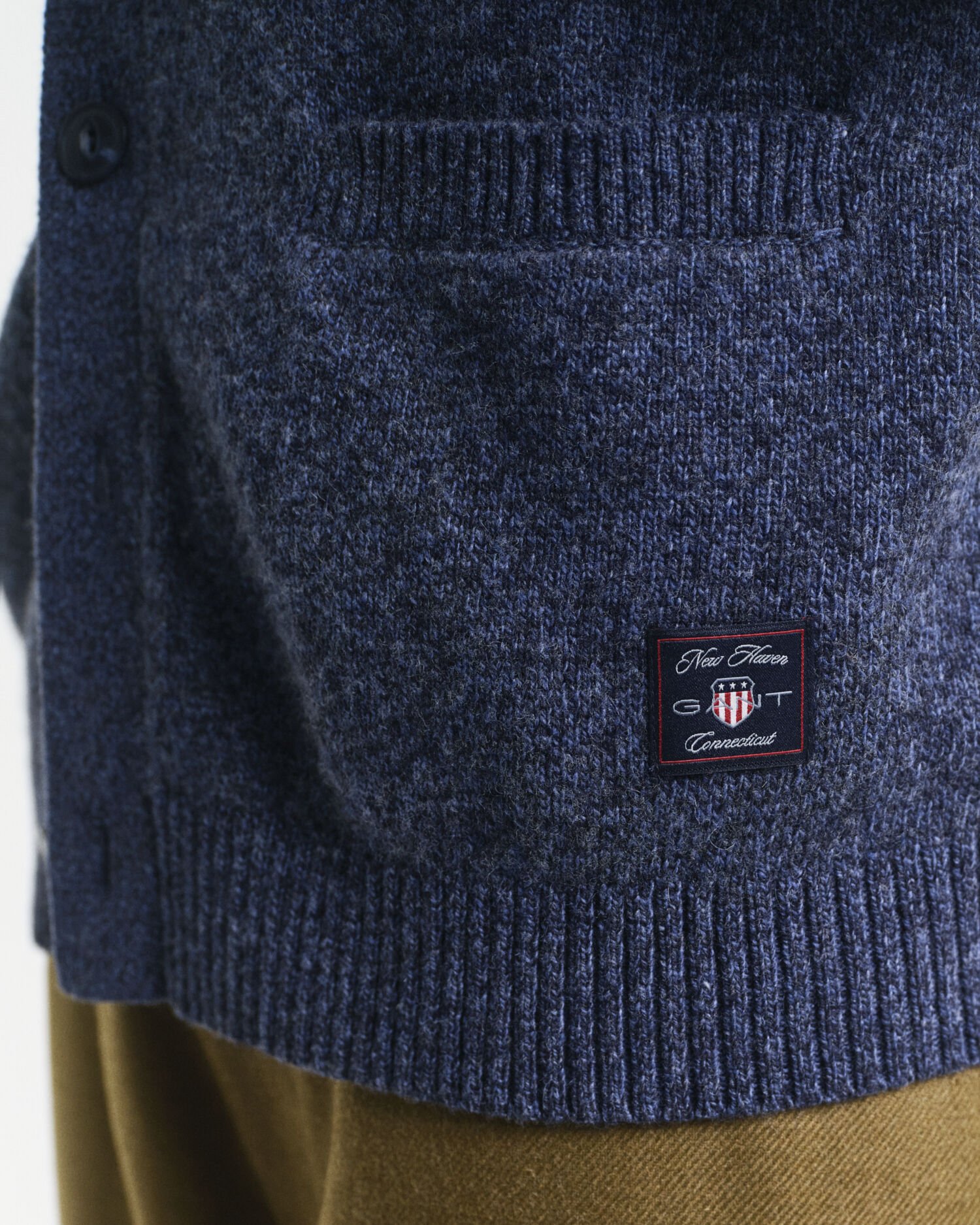 Mouliné Strickjacke aus Wollmix