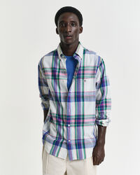 Regular Fit Seersucker Madras Hemd
