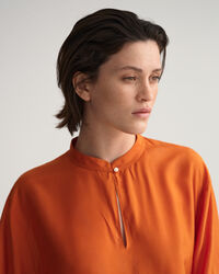 Popover Bluse aus Lyocell und Seide