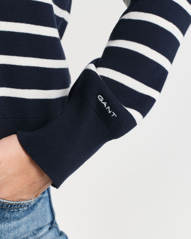 Baumwoll-Strickjacke mit Streifen