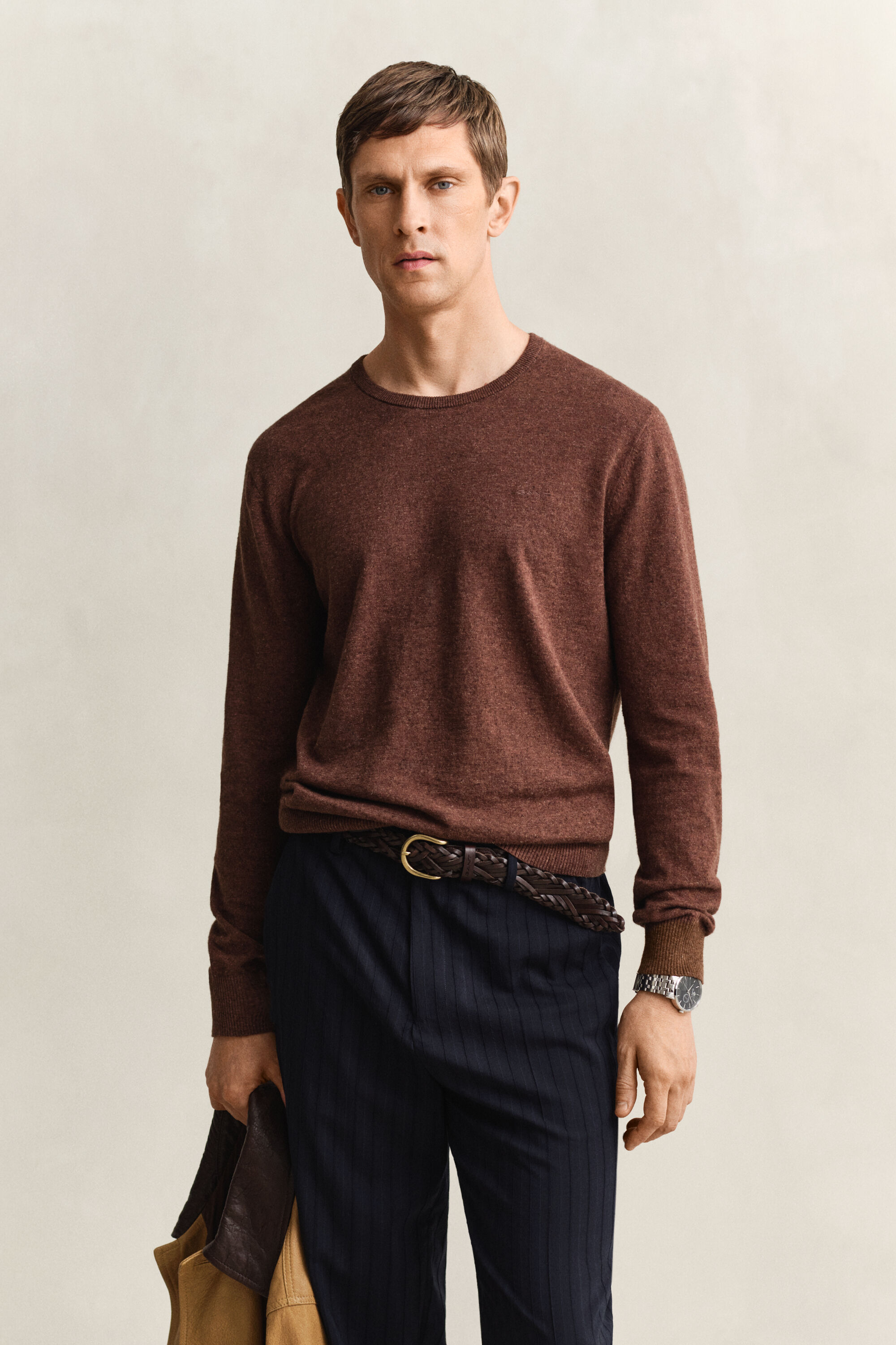 Slub Cotton Blend Sweater