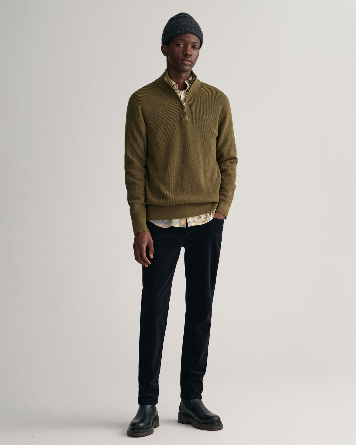 Gerippter Baumwoll Woll Troyer