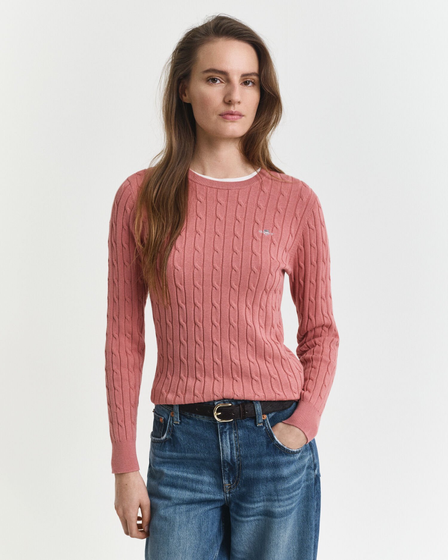 Cable Knit Crew Neck Sweater
