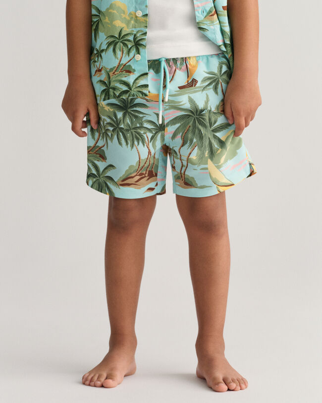 Boys Hawaiian Print Badeshorts
