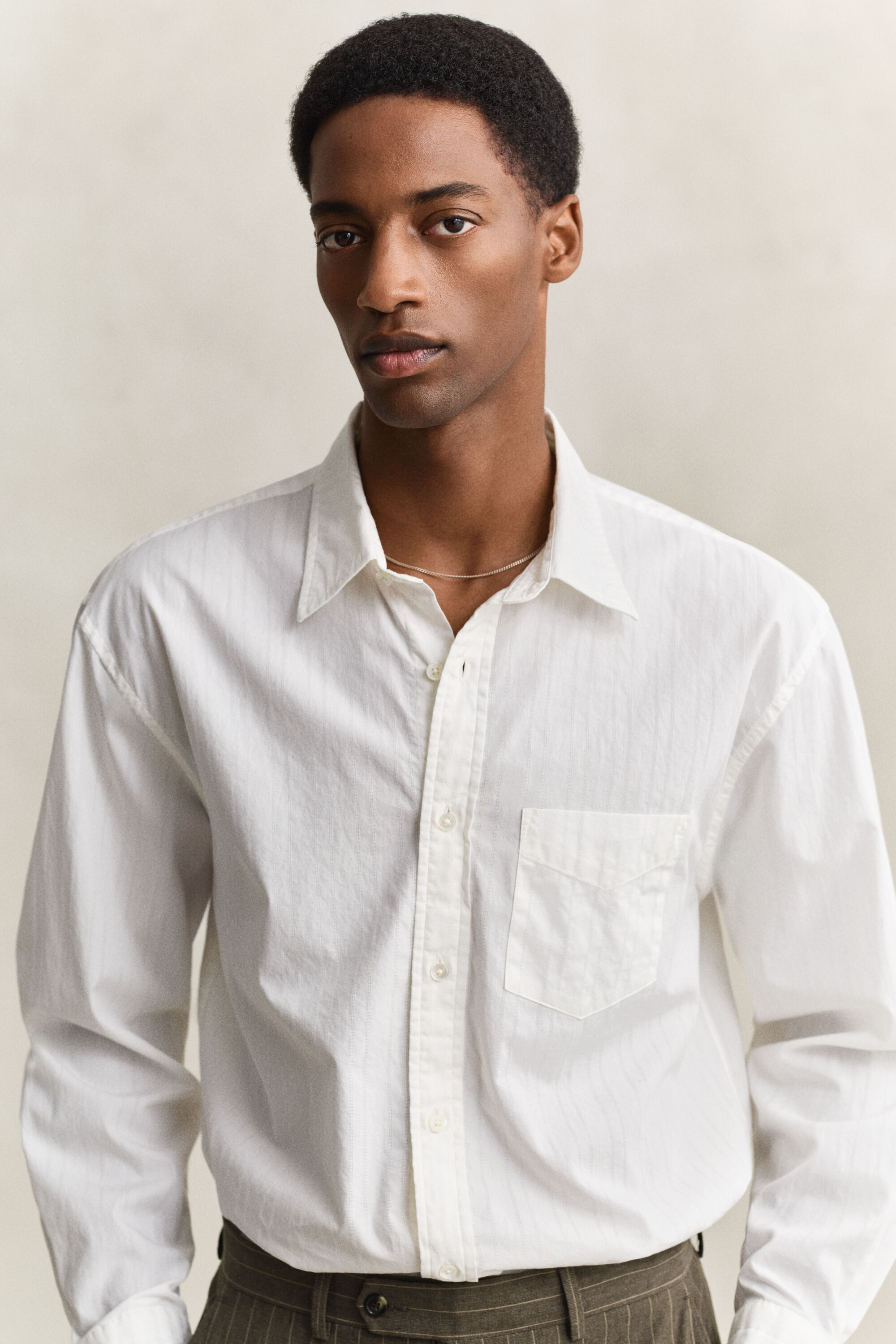 Relaxed Fit Dobby Stripe Hemd