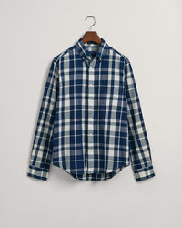 Regular Fit Indigo Tartan Hemd aus Twill