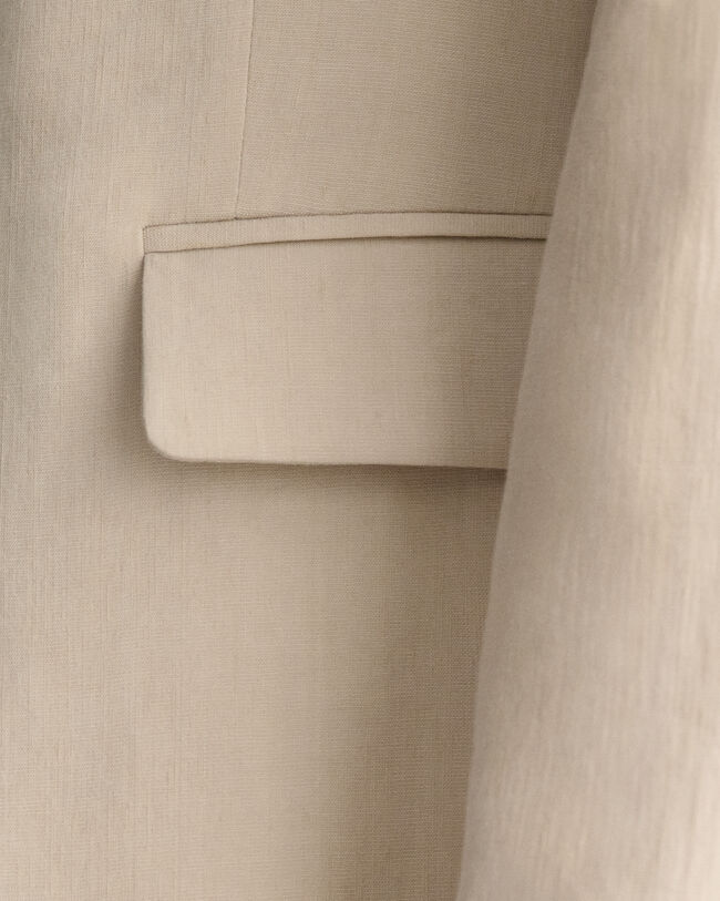 Regular Fit Stretch Leinen Blazer