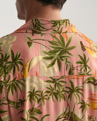 Relaxed Fit Hawaiian Print Kurzarmhemd