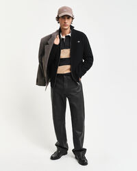 Strickjacke aus strukturierter Baumwolle mit Reißverschluss