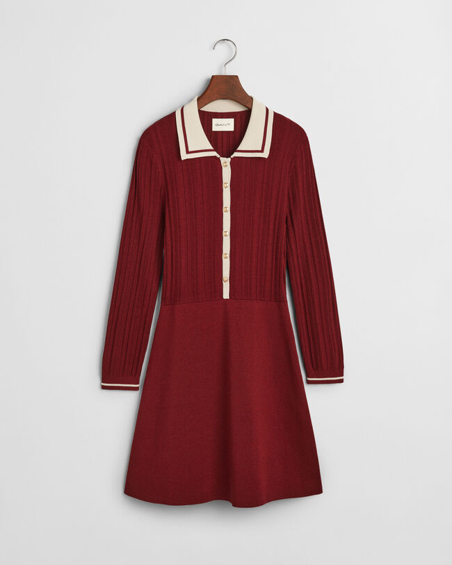 Rippstrick Kleid mit Kontrast