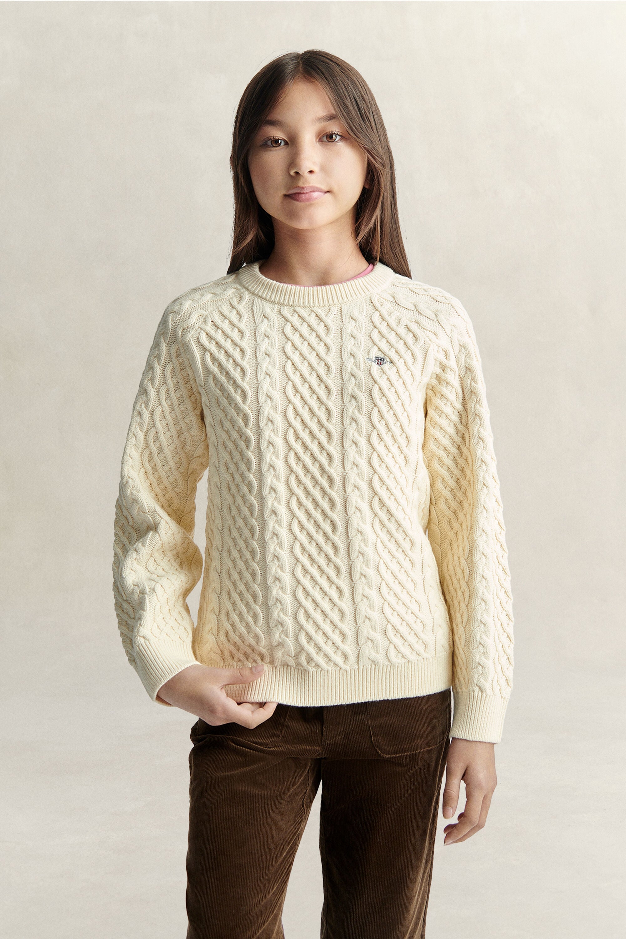Maglia lavorata a trecce grosse Teen Girls