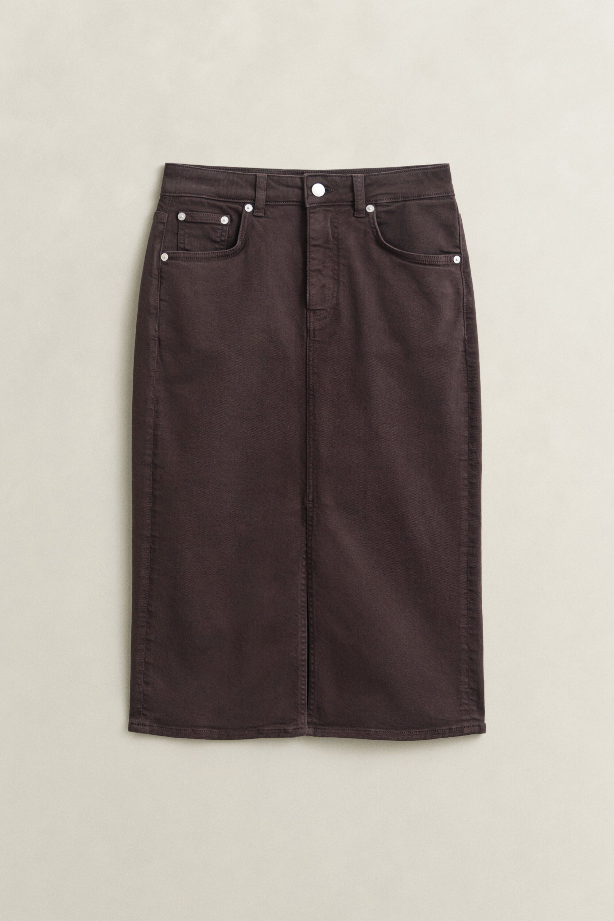 Farbiger Bleistiftrock aus Twill