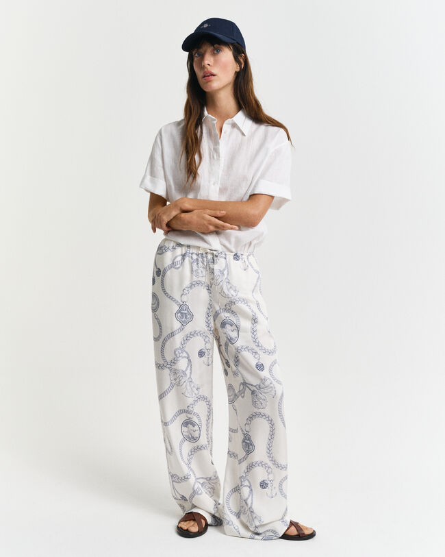 Relaxed Fit Sailing Print Hose mit Kordelzug