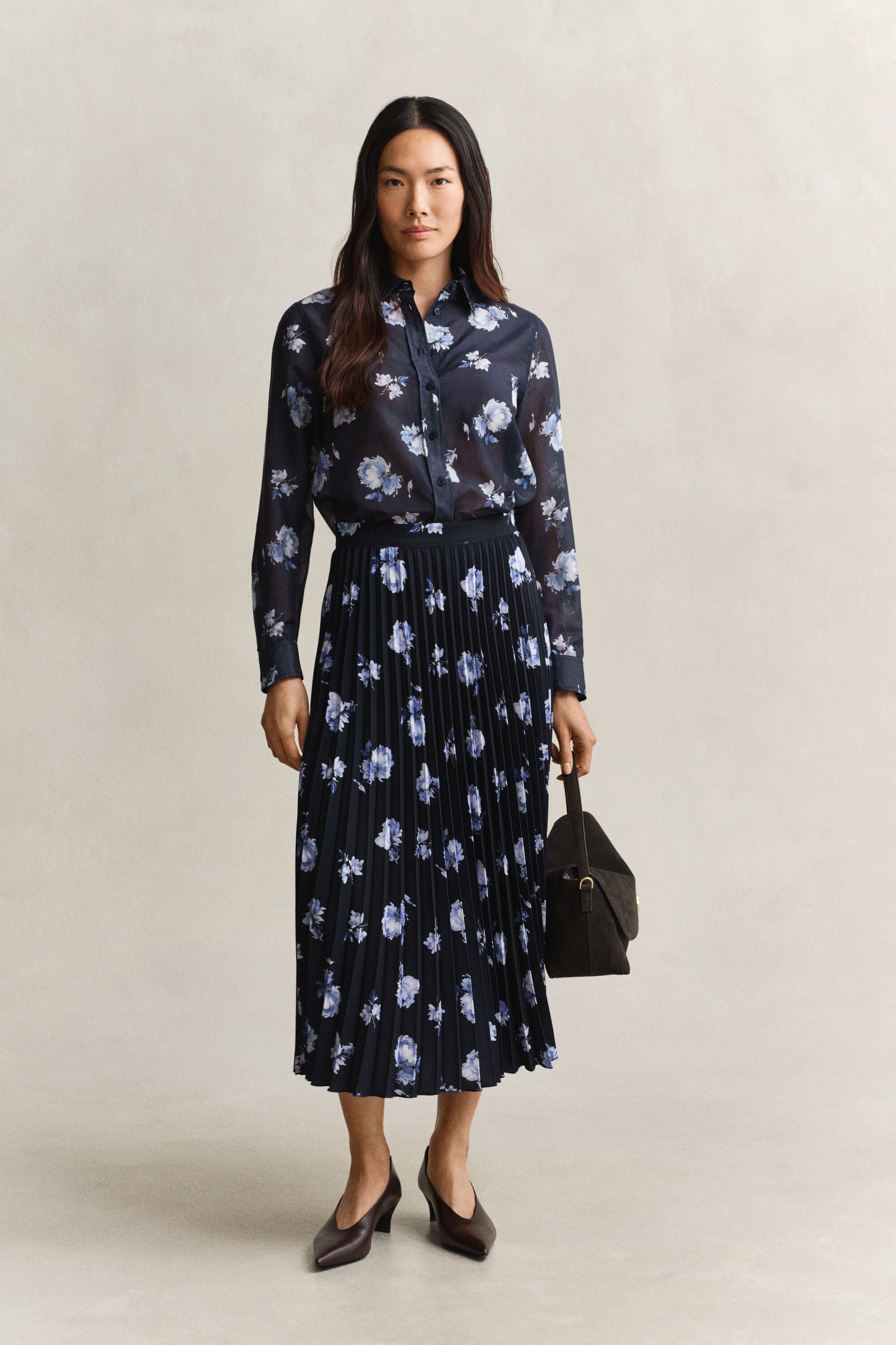 Bluse aus Baumwoll-Seiden-Mix mit Blumenprint
