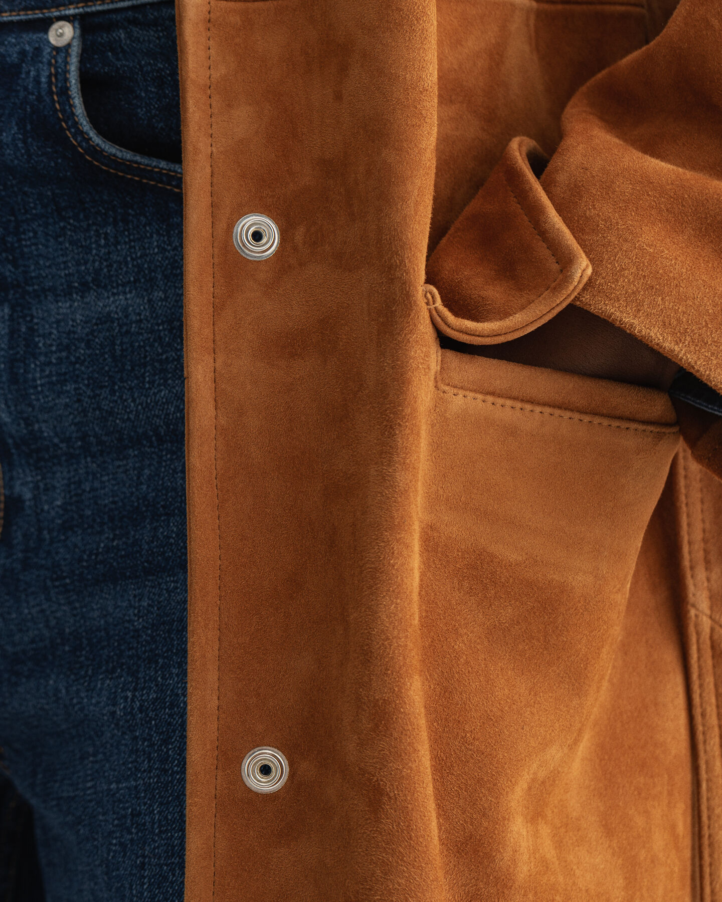 Veloursledermantel mit G&uuml;rtel