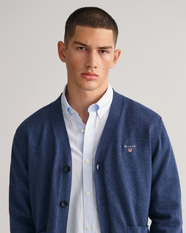 Classic V-Neck Strickjacke aus Baumwolle