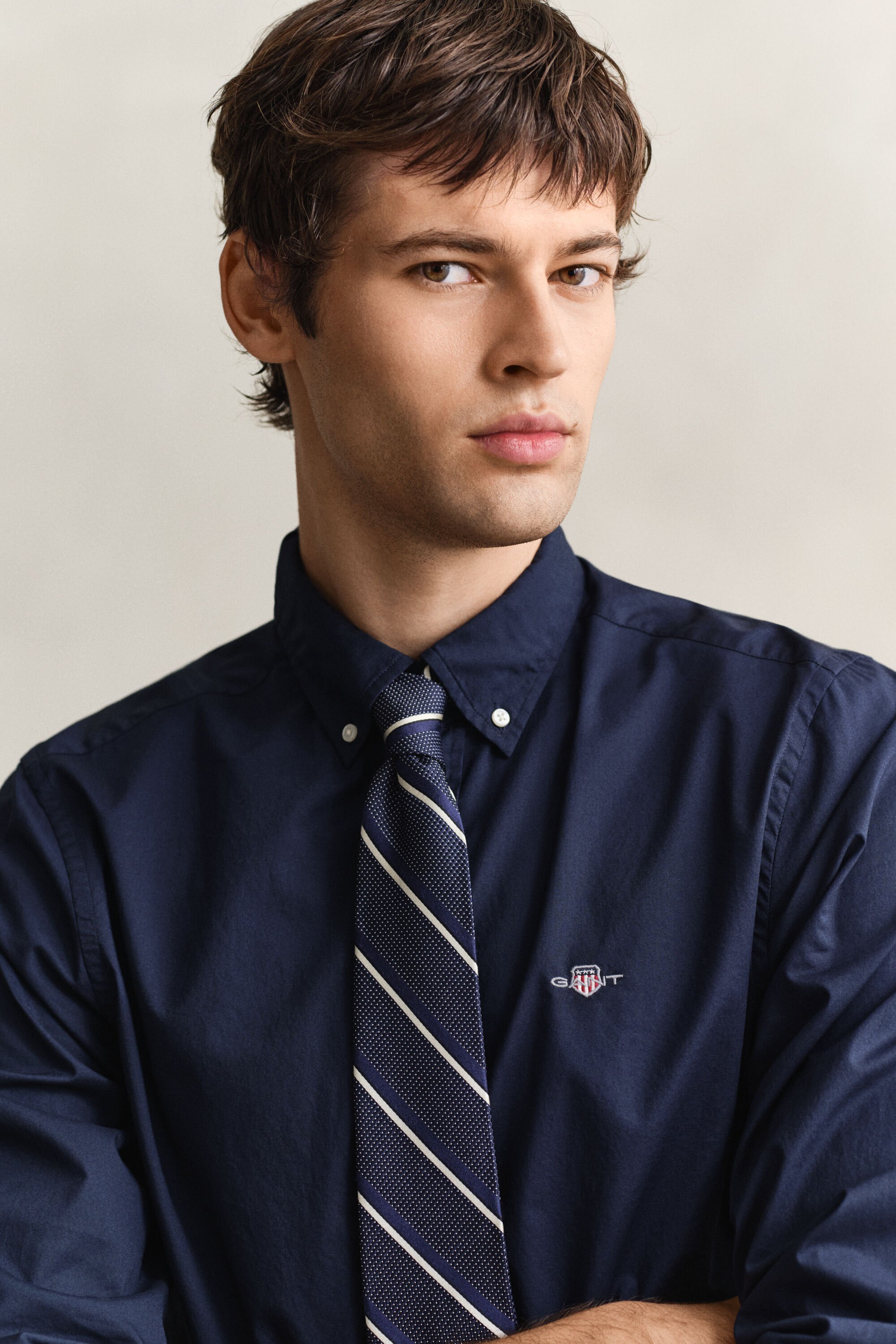 Chemise coupe slim en popeline classique