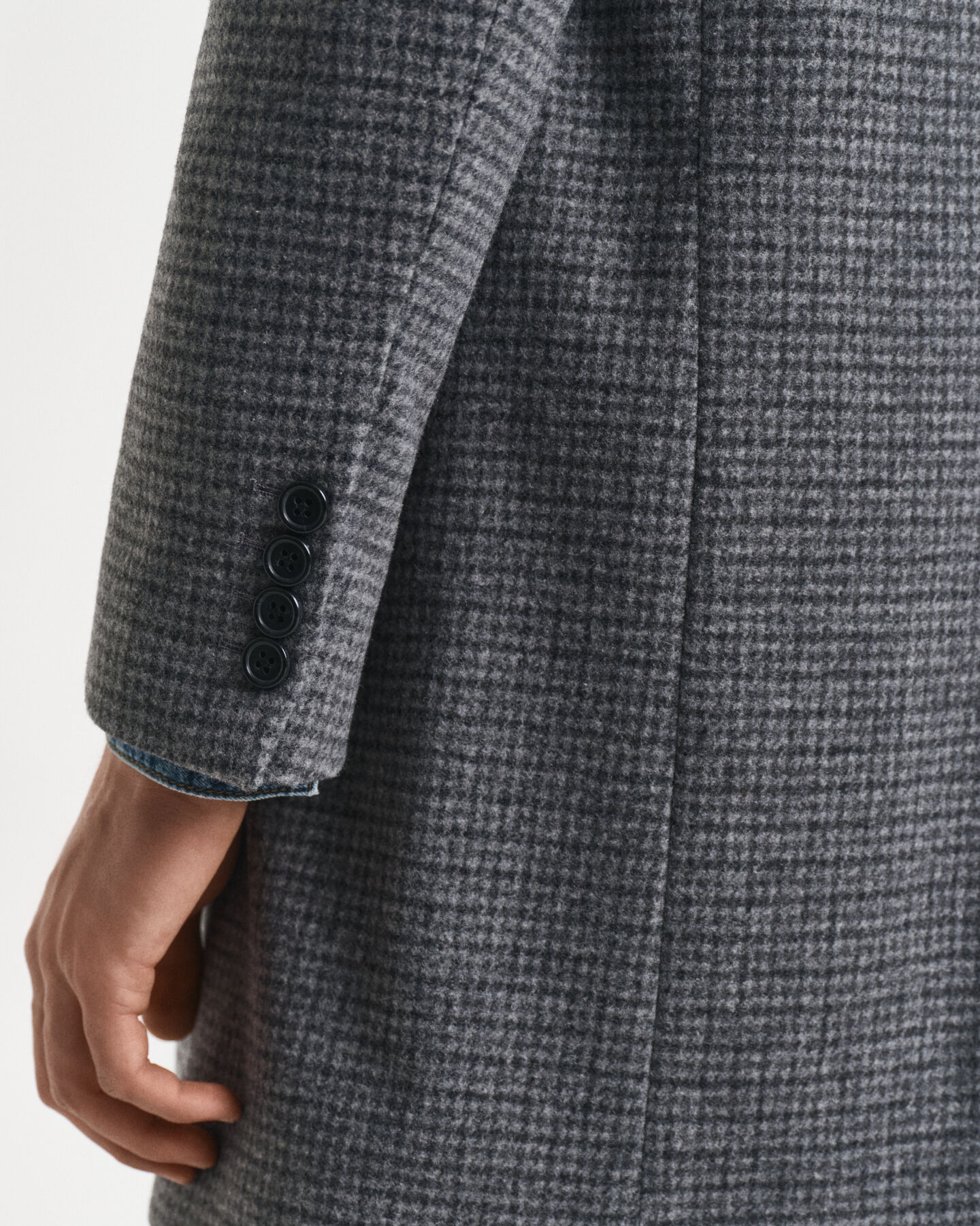 Zweifarbiger Wollmantel