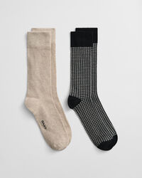 2er-Pack Houndstooth Socken mit Muster in Geschenkbox