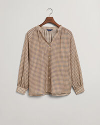 Baumwoll Seiden Bluse mit Karomuster