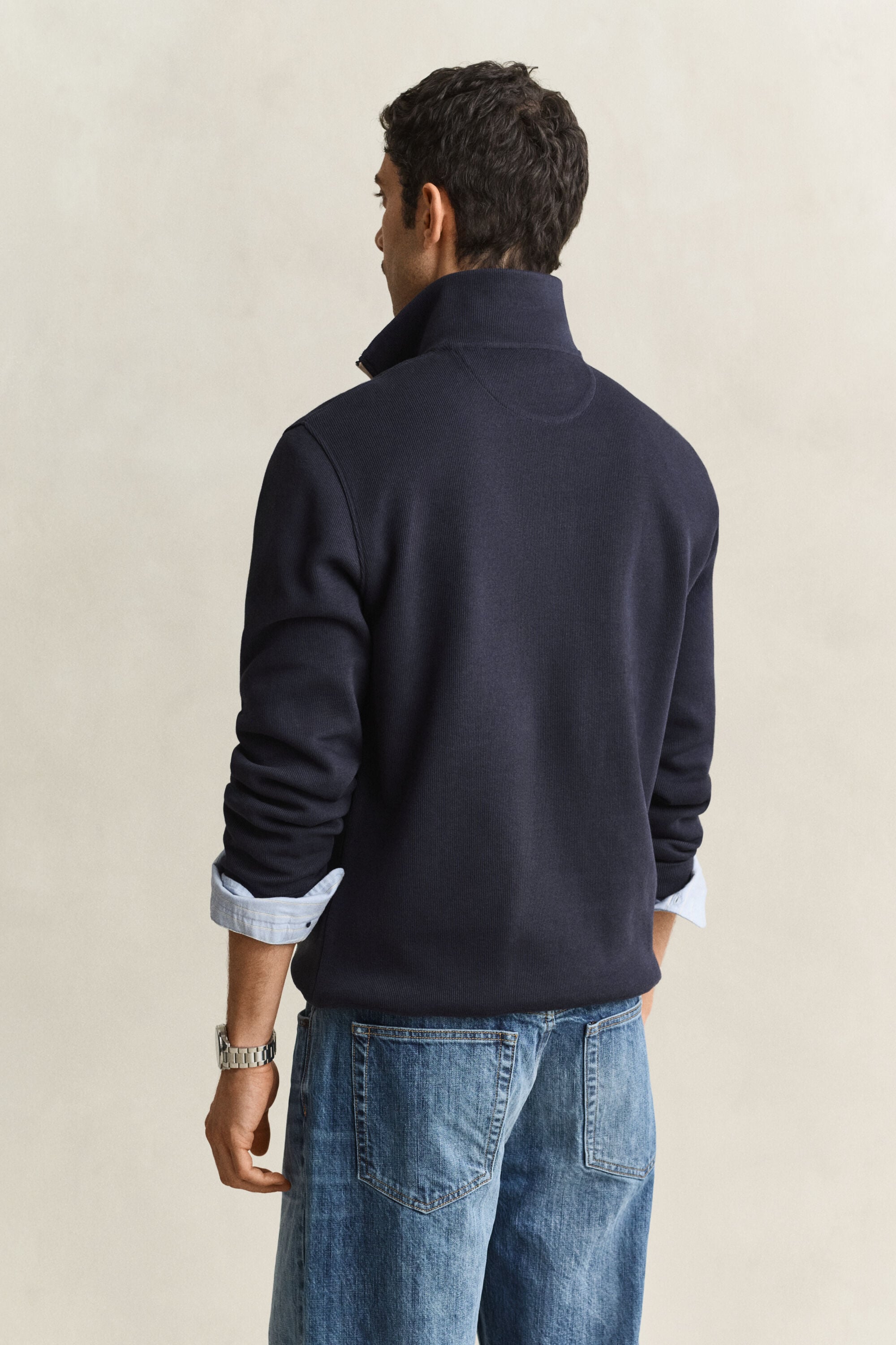 Sacker Rib Sweatshirt mit Reißverschlusskragen