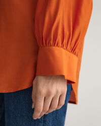 Popover Bluse aus Lyocell und Seide