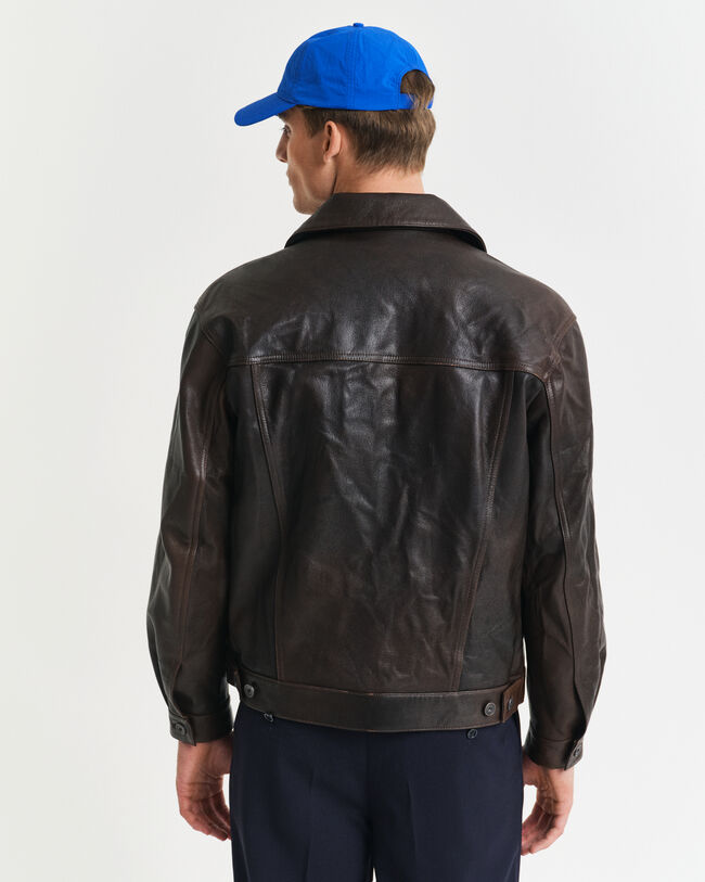 Truckerjacke aus Leder