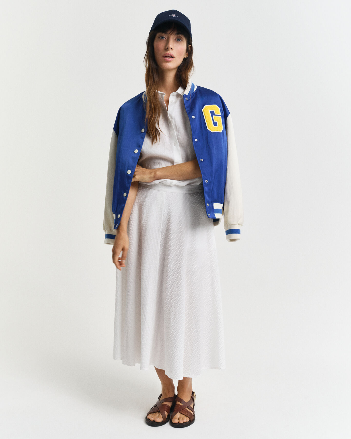 Tonal Seersucker Rock mit Streifen