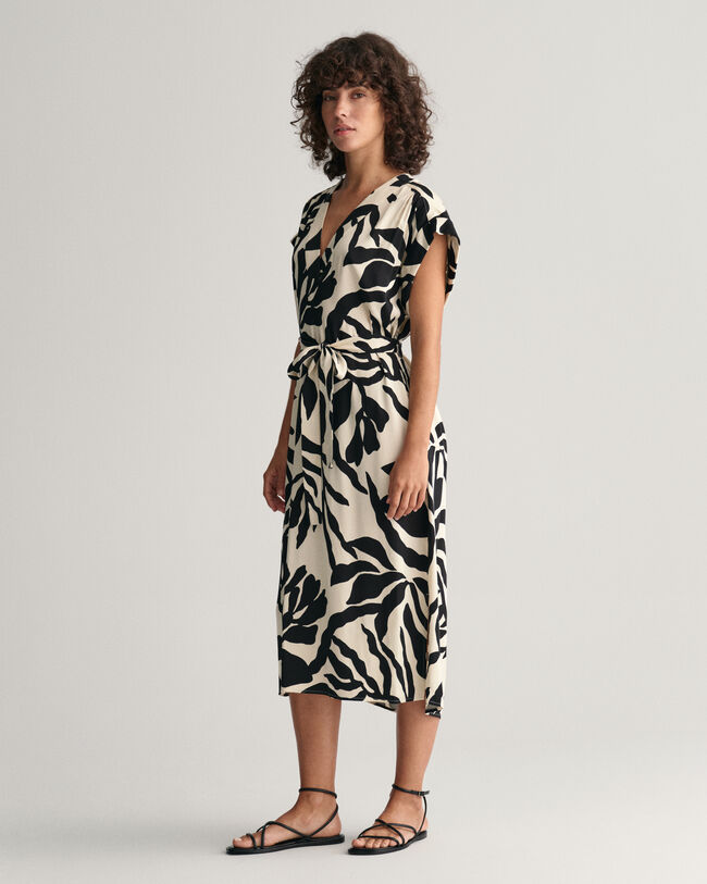 Palm Print Kurzarmkleid