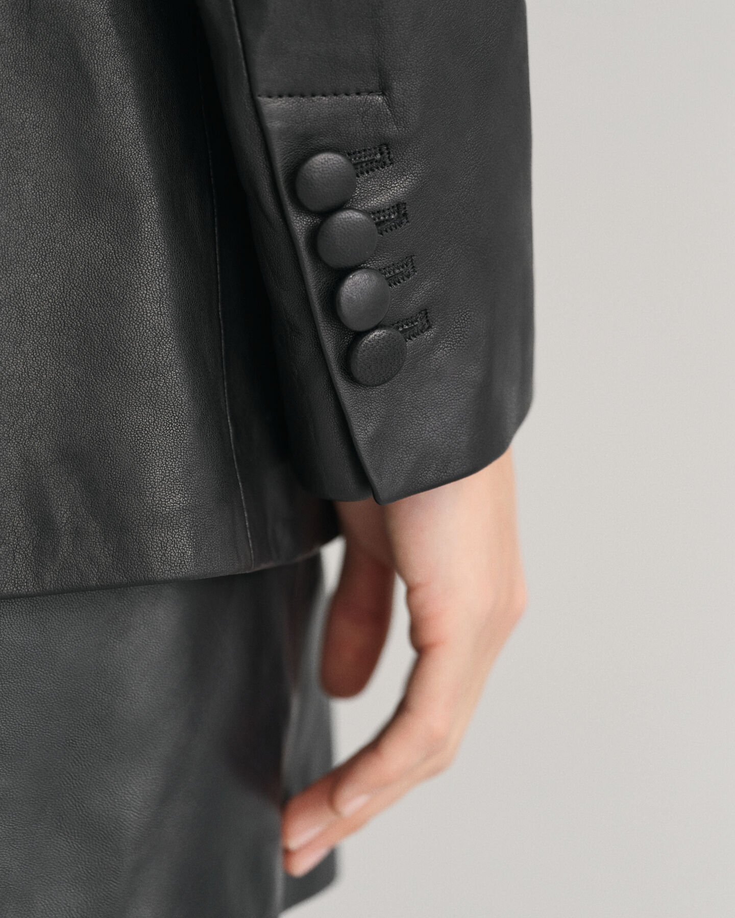 Regular Fit Blazer aus Leder