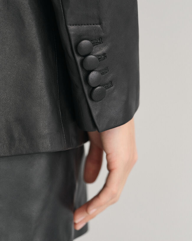 Regular Fit Blazer aus Leder