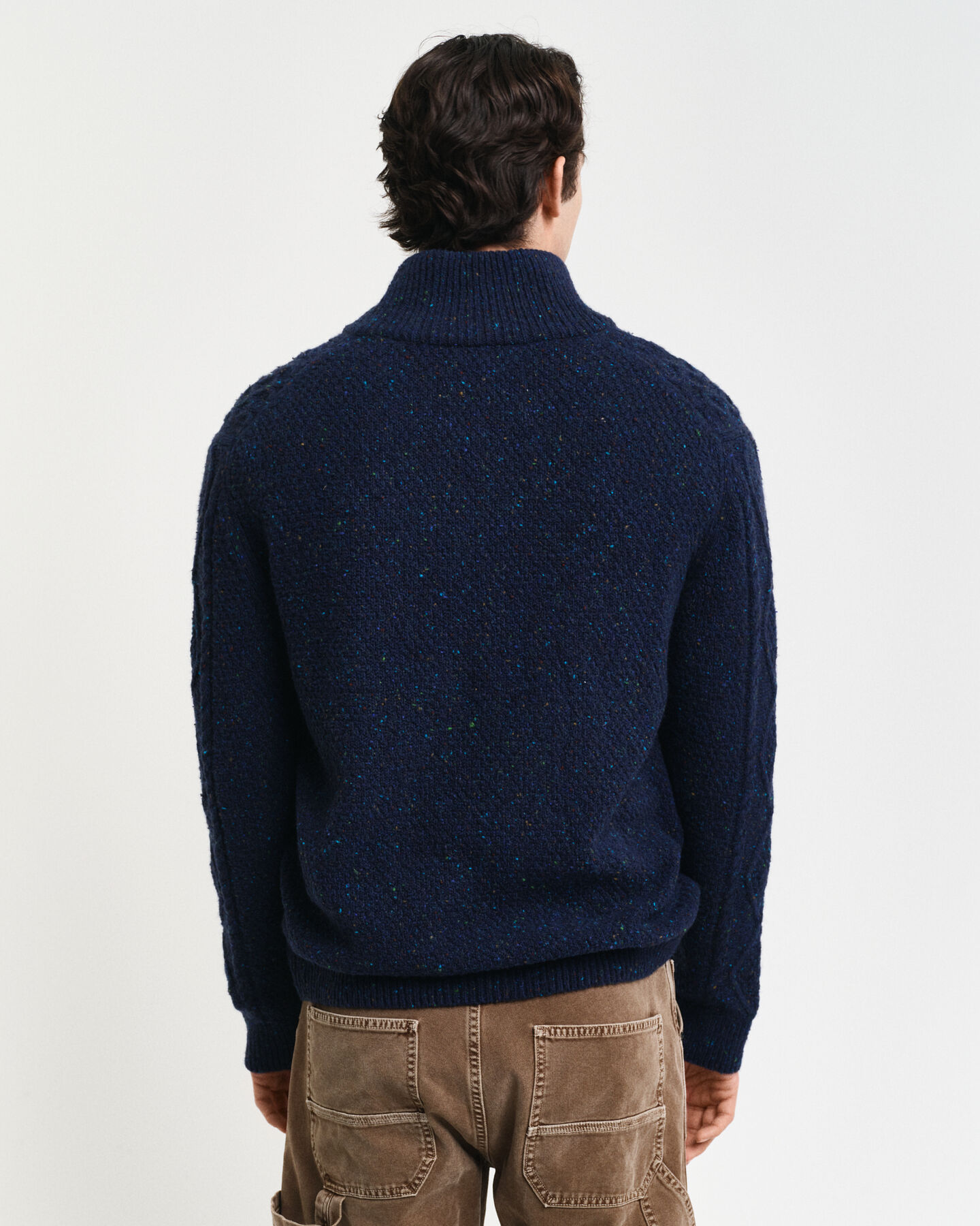 Zopfmuster Strickjacke mit Reißverschluss