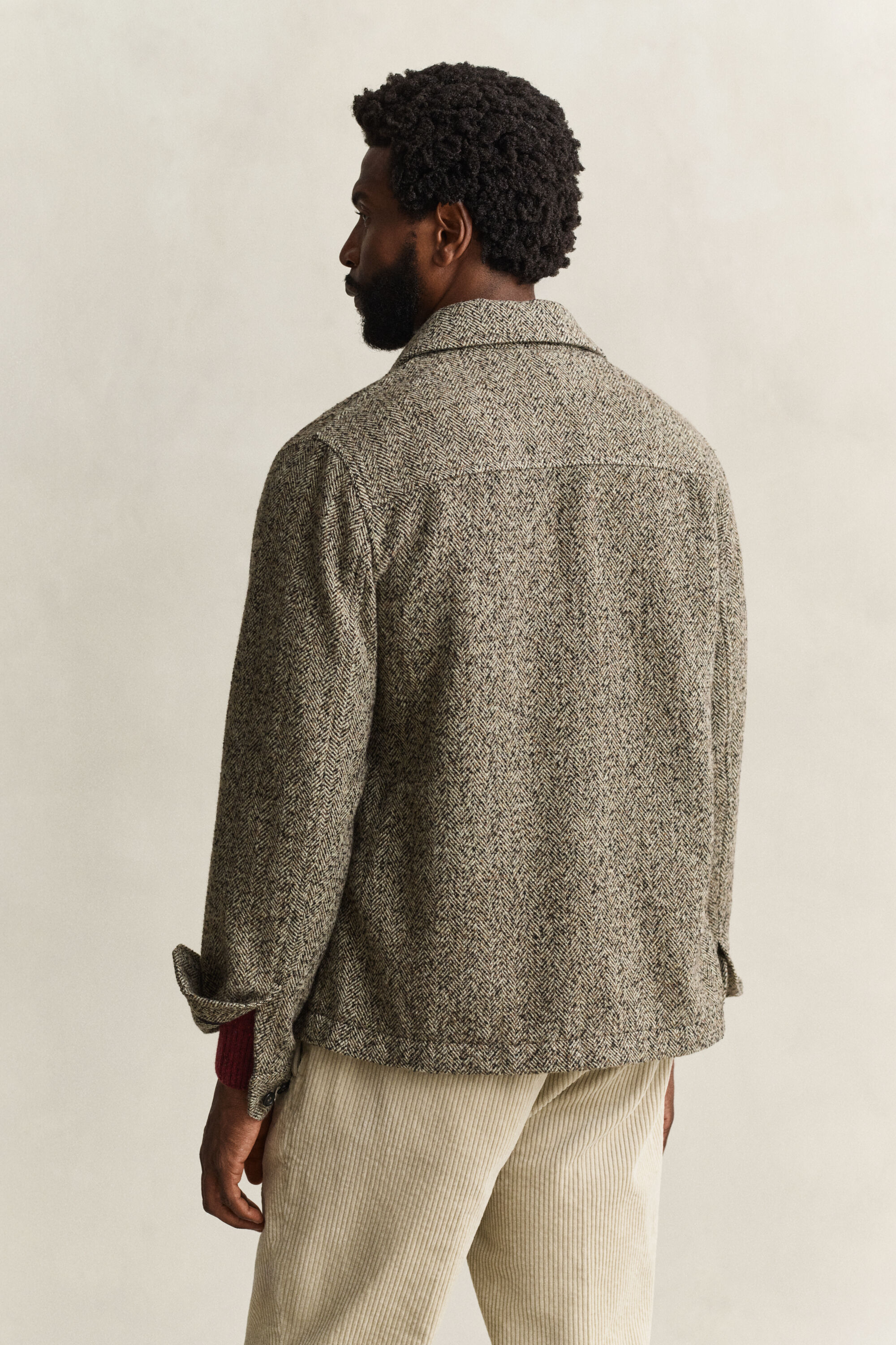 Hemdjacke mit Fischgrätmuster