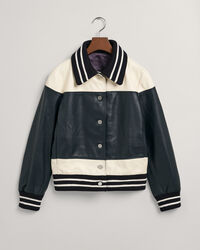 Lederjacke im Blockfarbendesign